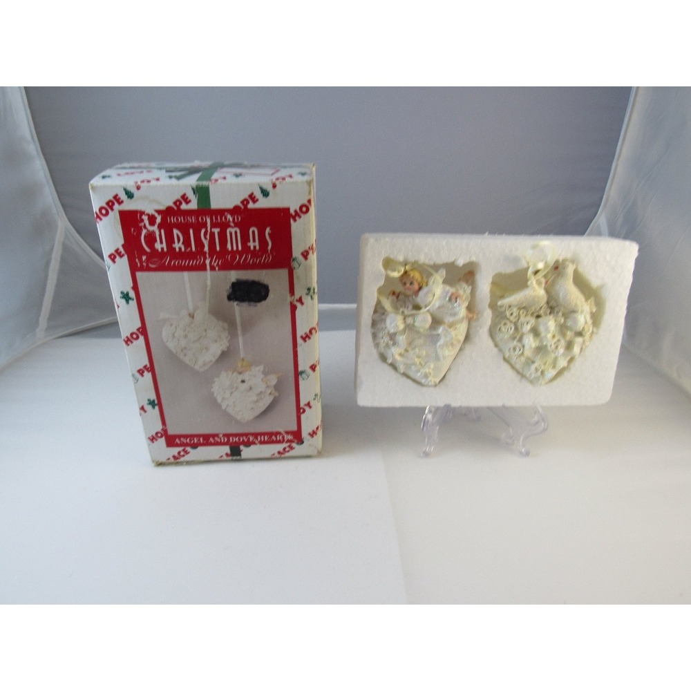 House of Lloyd Christmas Angel and Dove Heart Ornaments Set